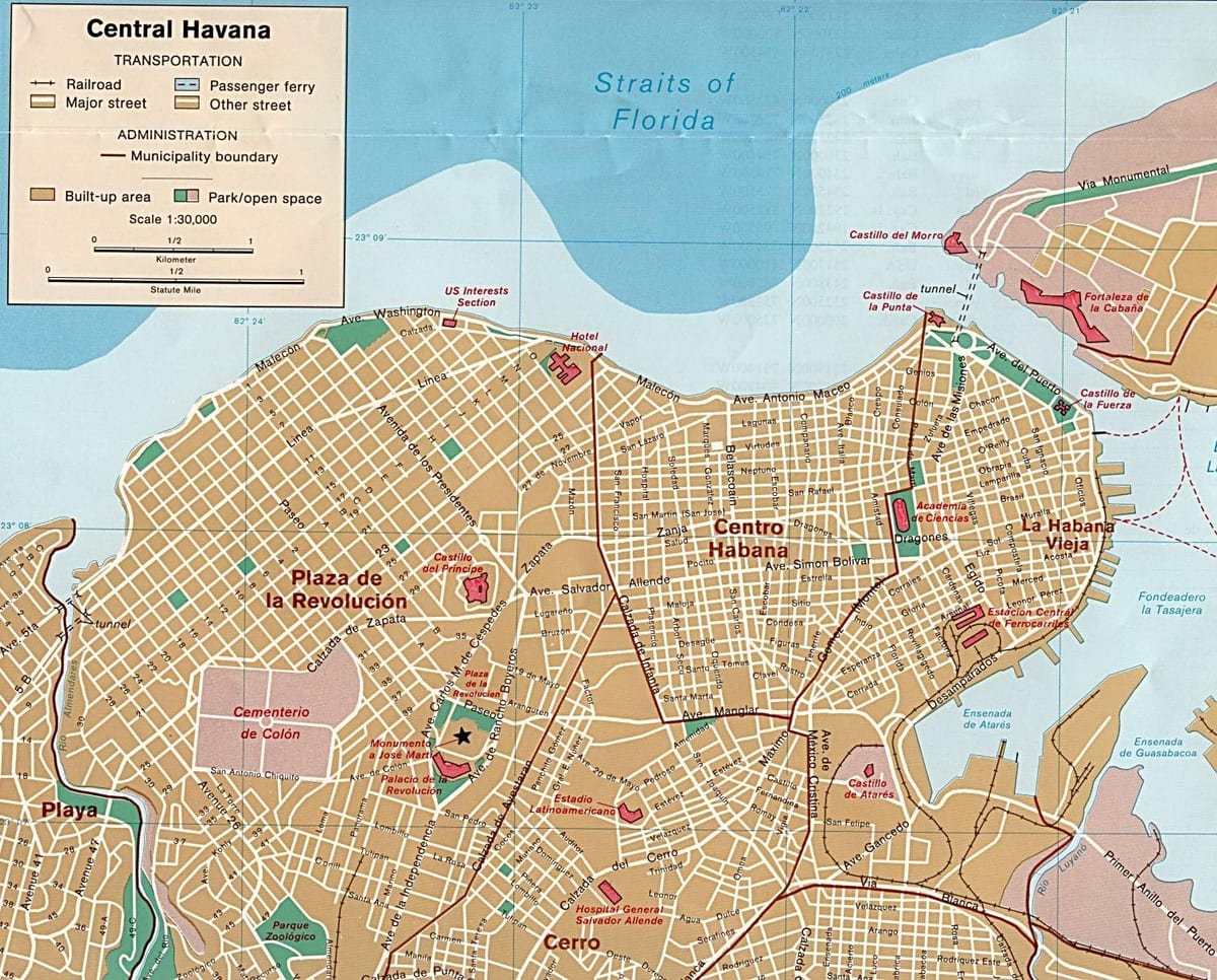 sin conexión el mapa de la Habana