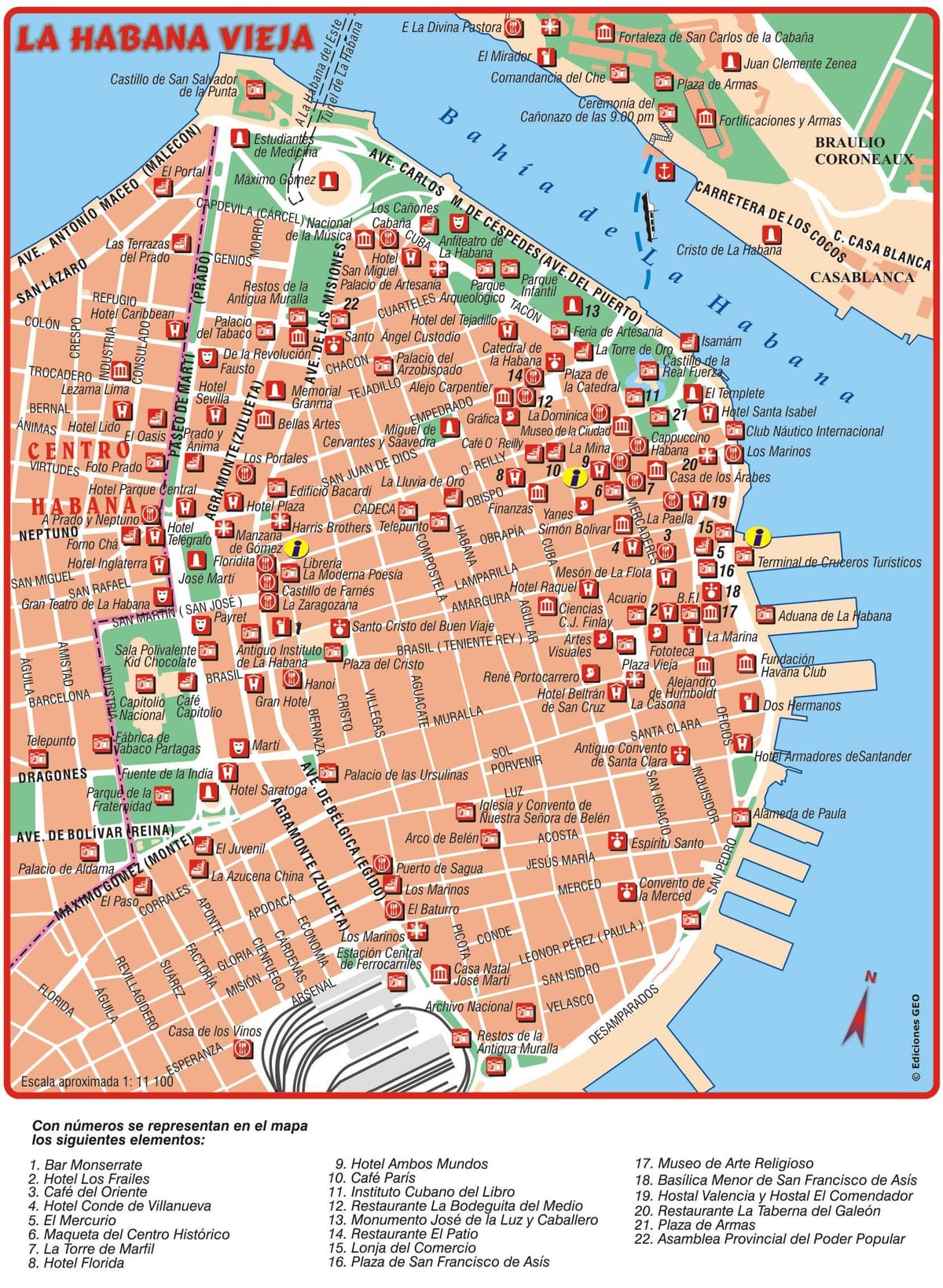 vieja ciudad de la Habana mapa