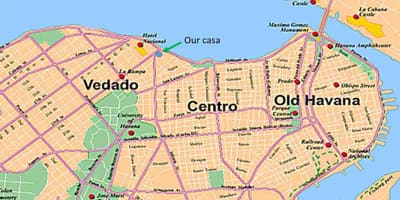 Mapa de el vedado la Habana Cuba