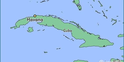 La habana, Cuba en el mapa
