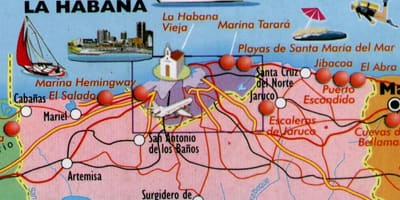 Mapa de playas de la Habana