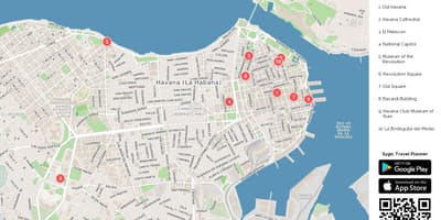 La habana, Cuba, mapa turístico